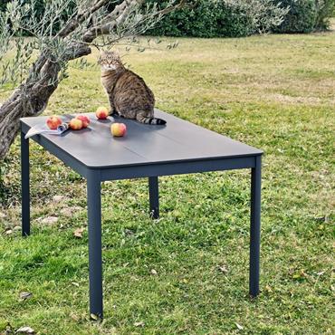 Repas en extérieur. Vos moments gourmands ont encore plus de saveur en plein air grâce à la table de jardin verdière. Confectionnée en métal, cette table de repas rectangulaire arbore ...