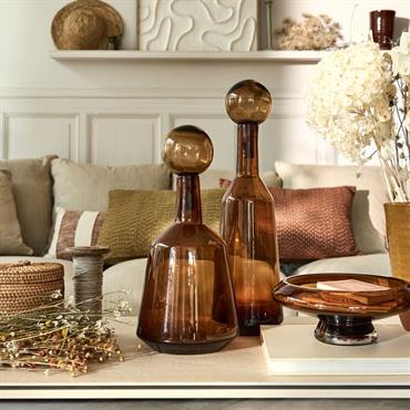 Cliquez pour agrandir et passer en diaporama Bouteille déco en verre H41cm - brun rustrelTAORMINA