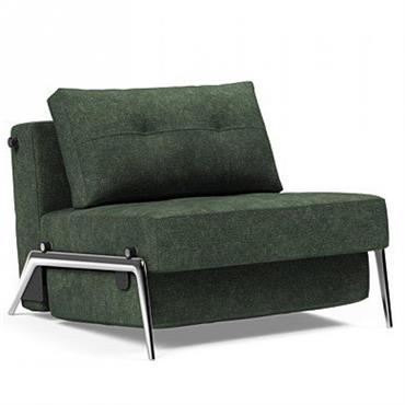 INNOVATION LIVING  Fauteuil design CUBED 02 ALU convertible 200x90cm tissu Avella Pine Green