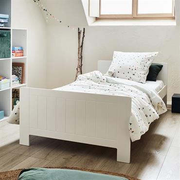 Cliquez pour agrandir et passer en diaporama Lit 1 place enfant en bois 90x200cm - blancPOLLUX