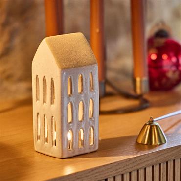 Photophore maisonnette de Noël en dolomite H15