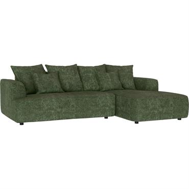 Canapé petit angle droit fixe en tissu Genesis - vert cèdreSIROCCO