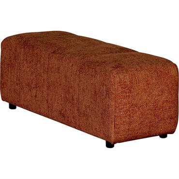 Pouf rectangle en tissu chenille benjo - brun rustrelAURORE