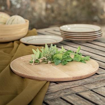Plateau rond en bois d'acacia D30