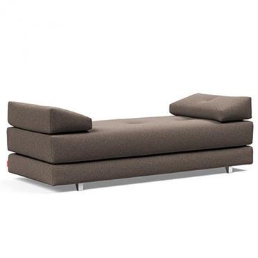 Méridienne design SIGMUND ALU  convertible lit 160x200 cm tissu Bouclé Taupe