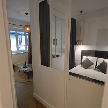 Espaces semi ouverts et verrière d'intérieur 
