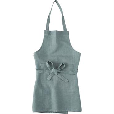 Cliquez pour agrandir et passer en diaporama Tablier effet froissé en lin et coton - bleu calalunaSIL