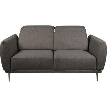 Canapé 2 places fixe en tissu avec fonction avance-recul - gris restanqueMARKO
