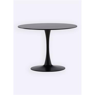Table acier ronde piètement épuré Venture Design - VEN-19996-060 - Noir - Acier - Taille 
