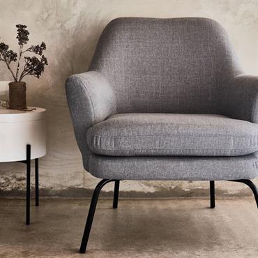 Fauteuil en tissu - gris restanqueMONA