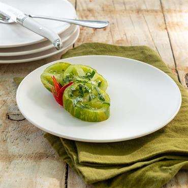 Cliquez pour agrandir et passer en diaporama Lot de 6 assiette à dessert en faïence d20cm - blanc ventoux