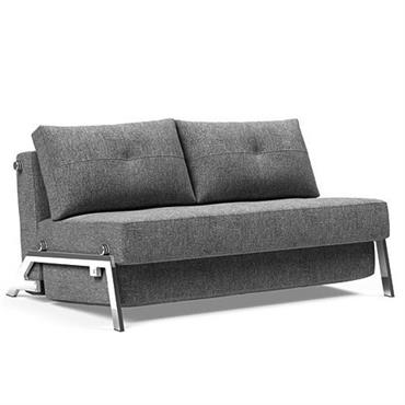 INNOVATION LIVING  Canapé design CUBED 02 CHROME convertible 200x140 cm tissu Twist Charcoal