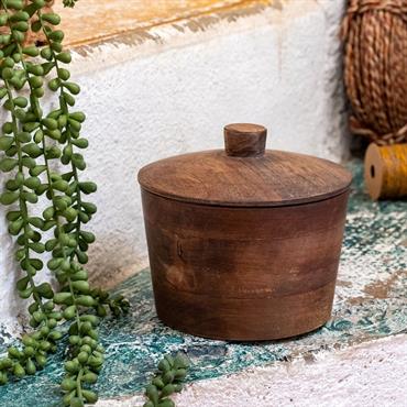 Boîte déco ronde en manguier D15xH13