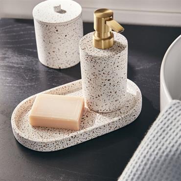 Plateau en terrazzo L23cm - blancTERRAIO