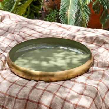 Plateau rond en fer D43cm - vert cèdreMELEZET