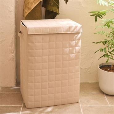 Cliquez pour agrandir et passer en diaporama Panier à linge pliable en tissu H60cm - beigePEYROLLES