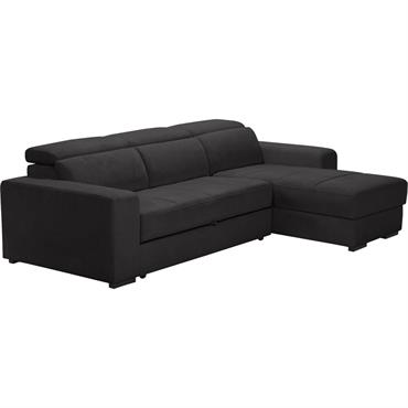 Canapé d'angle réversible convertible en tissu  - gris ardoiseORIGANO