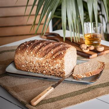 Plat en grès émail réactif L35cm - vert olivierPIETRA