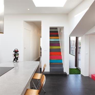 Escalier peint en couleur 