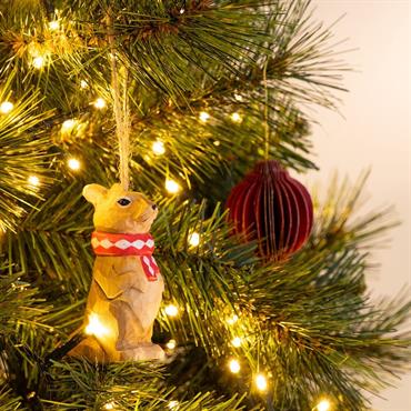 Suspension de Noël écureuil en bois H8