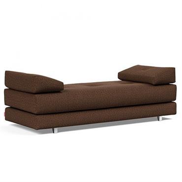 Méridienne design SIGMUND ALU  convertible lit 160x200 cm tissu Taura Cappuccino