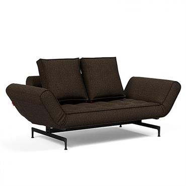 INNOVATION LIVING Canapé design GHIA LASER convertible 80x210 cm tissu Taura Chocco