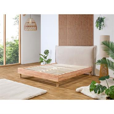 Lit CHARLIE avec lattes massives beige 140x190 BOBOCHIC LA COLLECTION La collection CHARLIE s'est inspirée du style actuel moderne, tout en rajoutant une touche rustique avec ses pans en bois. L'occasion d'aménager votre chambre avec gout et originalité. ...