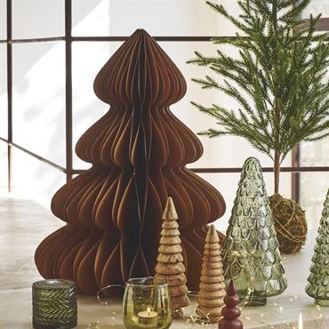 Sapin décoratif à poser en papier H60cm - marronGARGUIER