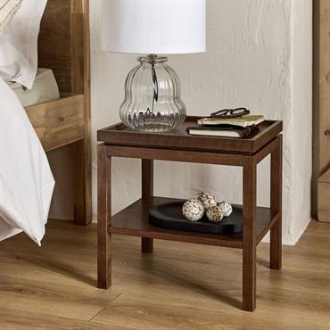 Cliquez pour agrandir et passer en diaporama Table de chevet en chêne L45xl35xH45cm - bois foncéDAVI