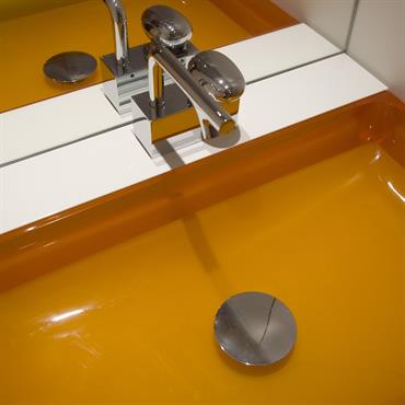Vasque en verre jaune