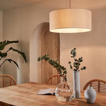 Abat-jour cylindrique en coton D60cm - beige roucasMISTRAL