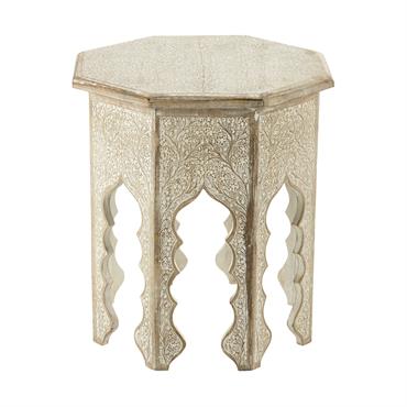 Bout de canapé en bois blanchi L 49 cm PATNA