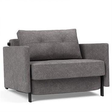 INNOVATION LIVING  Fauteuil design SOFABED CUBED 02 ARMS convertible lit 200x90cm Avella Warm Grey