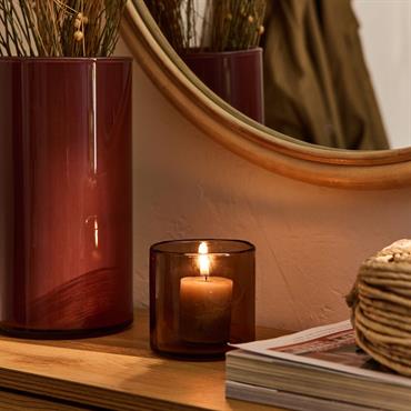 Photophore en verre teinté D8cm - brun rustrelLIOS