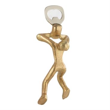Décapsuleur en métal manche personnage - JOL36193 - Dore - Aluminium - Taille 