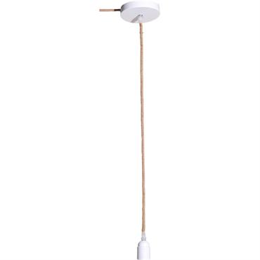Cordon électrique en tissu naturel avec support blanc L150cm - naturelARGUIN