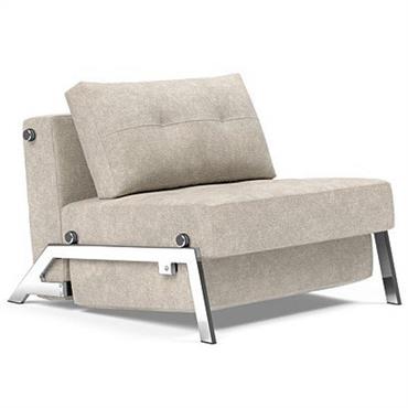 INNOVATION LIVING  Fauteuil design SOFABED CUBED 02 CHROME Avella Sand convertible lit 200x90 cm