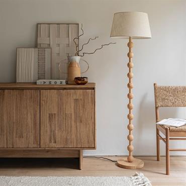 Cliquez pour agrandir et passer en diaporama Pied de lampadaire en bois d'hévéa H142 cm - bois clairLIPSI