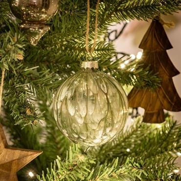 Boule de Noël en verre D8cm - vertCANADEL