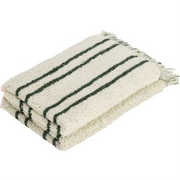 Lot de 2 serviettes invité en coton à rayures 30x50cm - vertLISTRA