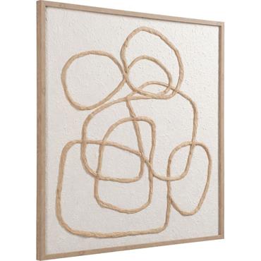 Cliquez pour agrandir et passer en diaporama Cadre décoratif en papier travaillé motif contemporain 45x60cm - beigeCATTARE