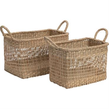 Cliquez pour agrandir et passer en diaporama Lot de 2 paniers déco en jonc de mer - naturelALICANTE