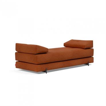 Cliquez pour agrandir et passer en diaporama Méridienne design SIGMUND INDU Burnt Orange convertible lit 160*200 cm pieds Acier noir
