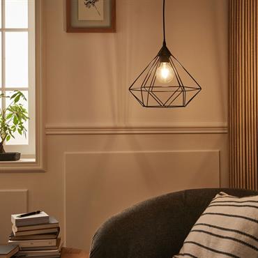 Cliquez pour agrandir et passer en diaporama Suspension éléctrifiée géométrique E27 en acier D32