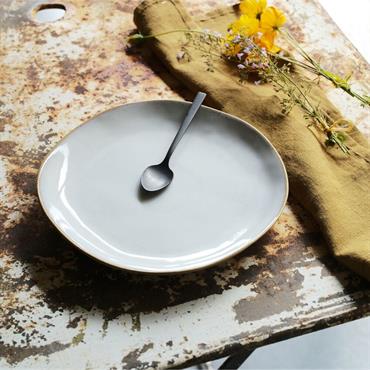 Cliquez pour agrandir et passer en diaporama Lot de 6 assiette à dessert bicolore en grès recyclé d21