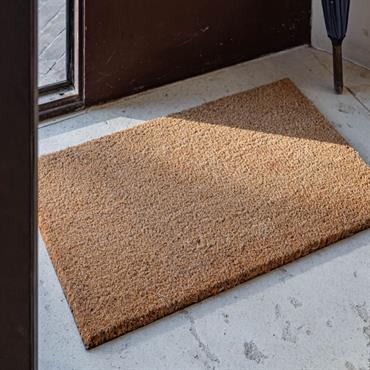 Cliquez pour agrandir et passer en diaporama Paillasson en fibres de noix de coco et revers en vinyle - naturel 60x40cmBALLAS