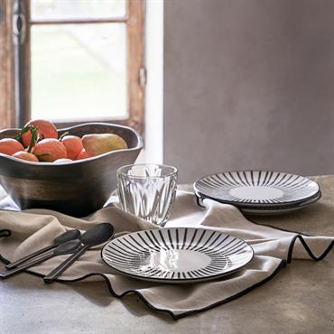 Cliquez pour agrandir et passer en diaporama Lot de 4 assiette à dessert en porcelaine d19cm - blanc