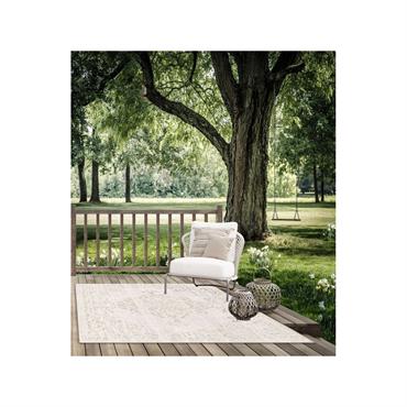 Tapis tissé plat SAMI motif vintage gris 120x170  BOBOCHIC