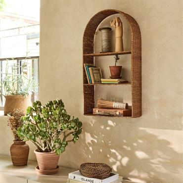 Etagère murale en rotin L40xH72cm - naturelLINDA