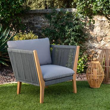 Fauteuil de jardin en cordes - gris vésuveBELLONE